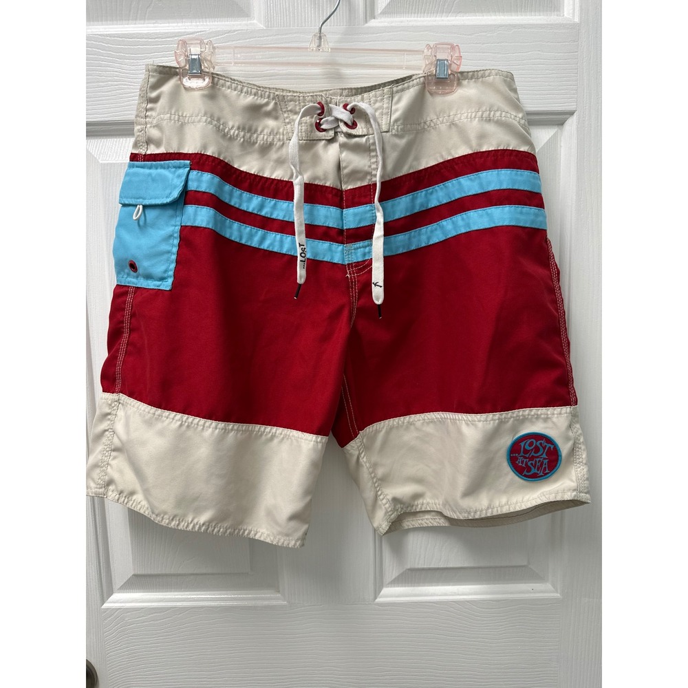 Mens Lost at Sea Swim Trunks Size 34